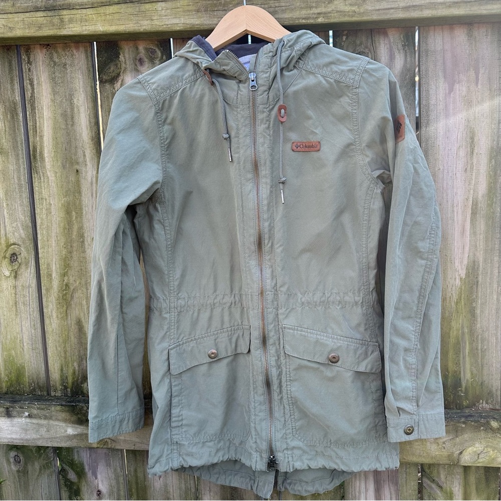 Columbia Cultus Lake Hooded Anorak Jacket Size Small Cypress Sage Green - Picture 2 of 15